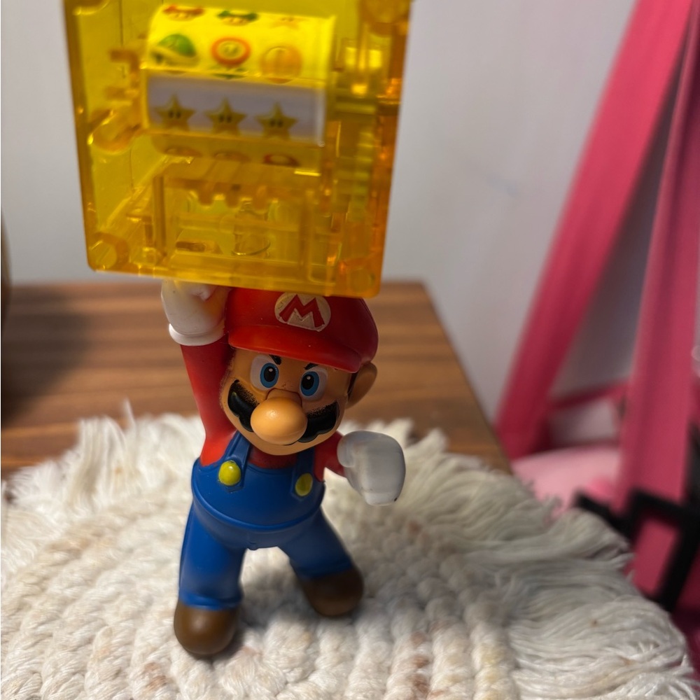 Super Mario Action Figure with Yellow Block